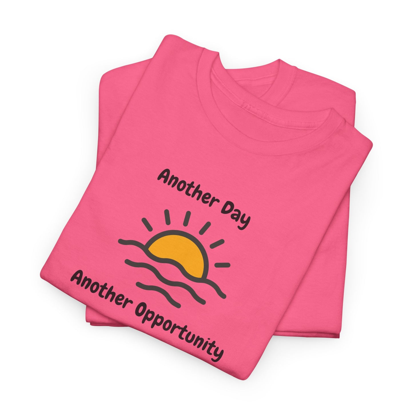 Optimistic Unisex Heavy Cotton Tee - "Another Day, Another Opportunity", Inspirational Gift for Motivational Moments, Casual Wear, [...]