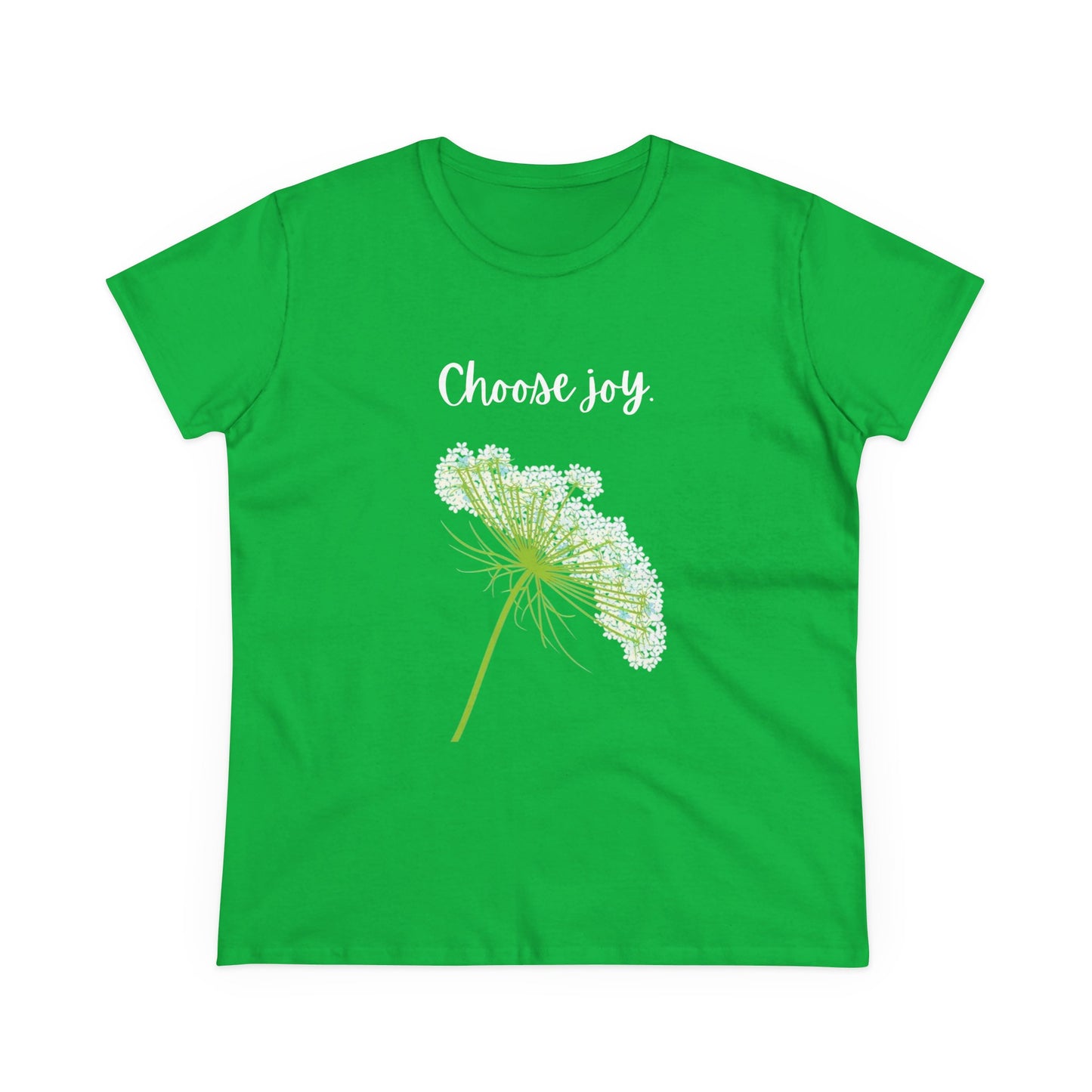 Choose Joy T Shirt Inspirational T Shirt Floral Queen Anne's Lace Positive Saying Tee Graphic Women's