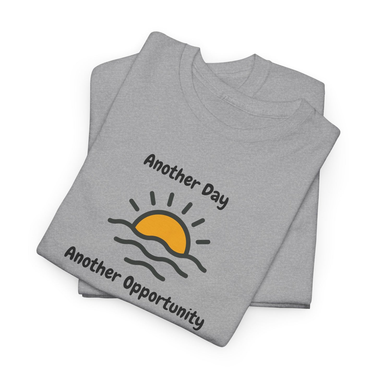 Optimistic Unisex Heavy Cotton Tee - "Another Day, Another Opportunity", Inspirational Gift for Motivational Moments, Casual Wear, [...]