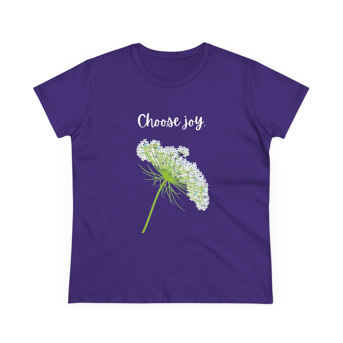 Choose Joy T Shirt Inspirational T Shirt Floral Queen Anne's Lace Positive Saying Tee Graphic Women's