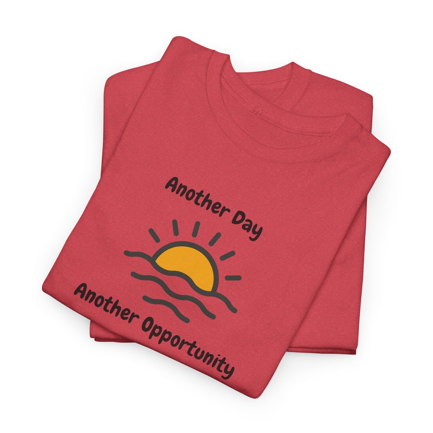 Optimistic Unisex Heavy Cotton Tee - "Another Day, Another Opportunity", Inspirational Gift for Motivational Moments, Casual Wear, [...]