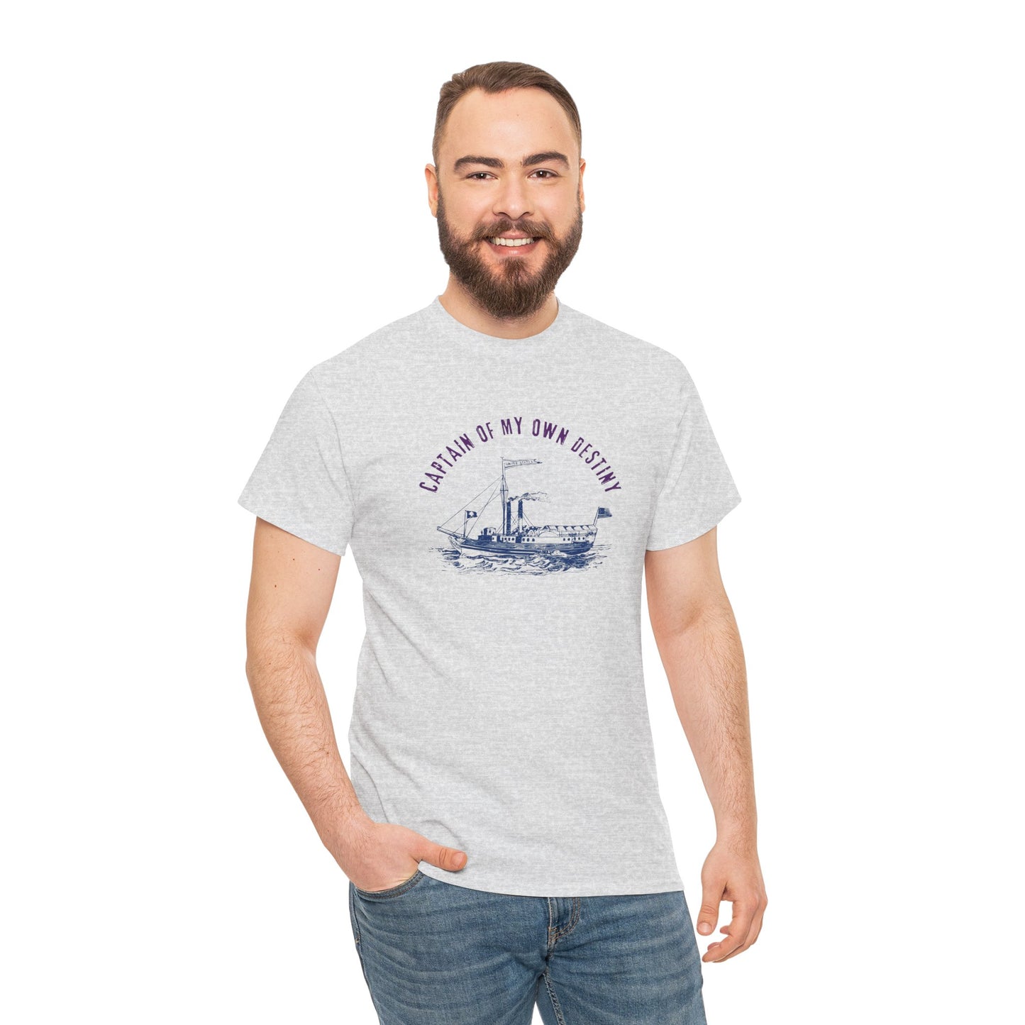 Captain of My Own Destiny Tee, Unisex Heavy Cotton T-Shirt, Nautical Graphic Tee, Casual Summer Shirt, Birthday Gift, Sailing Lover Apparel
