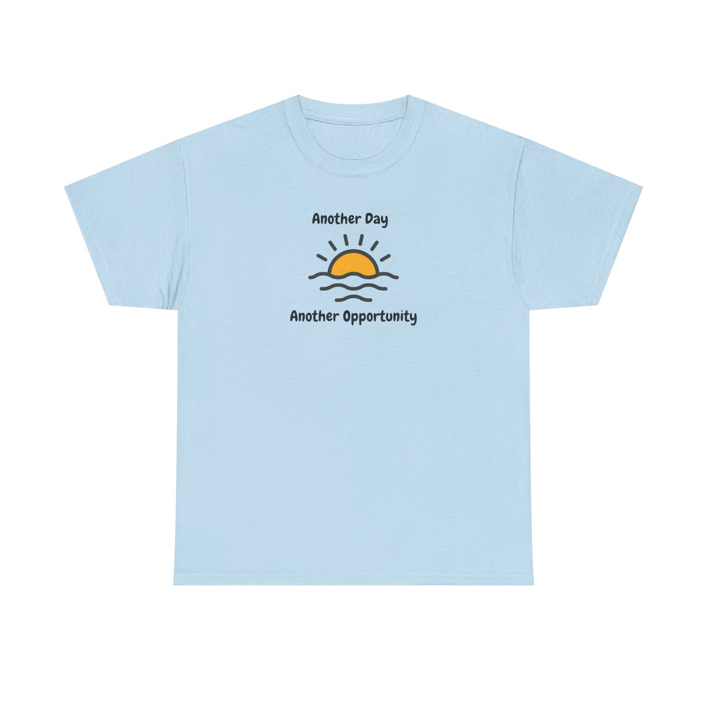 Optimistic Unisex Heavy Cotton Tee - "Another Day, Another Opportunity", Inspirational Gift for Motivational Moments, Casual Wear, [...]