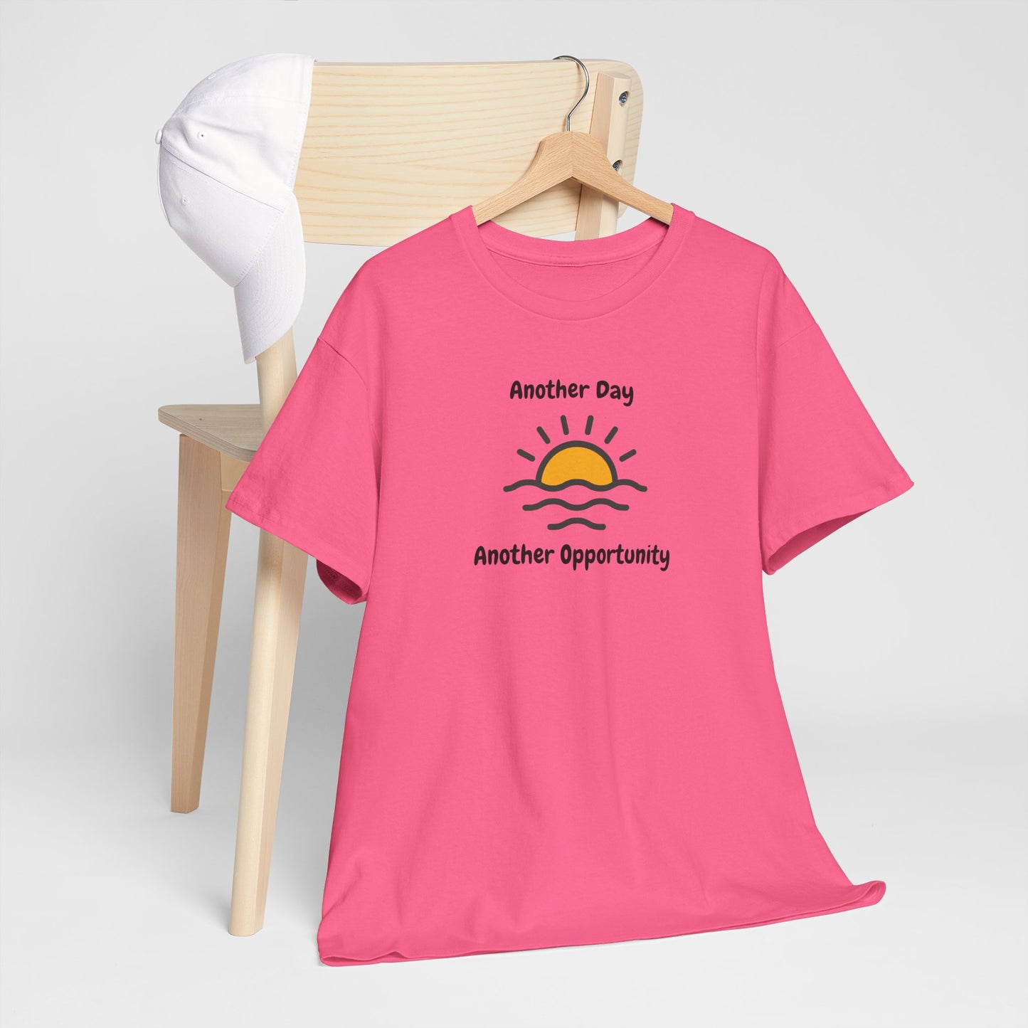 Optimistic Unisex Heavy Cotton Tee - "Another Day, Another Opportunity", Inspirational Gift for Motivational Moments, Casual Wear, [...]