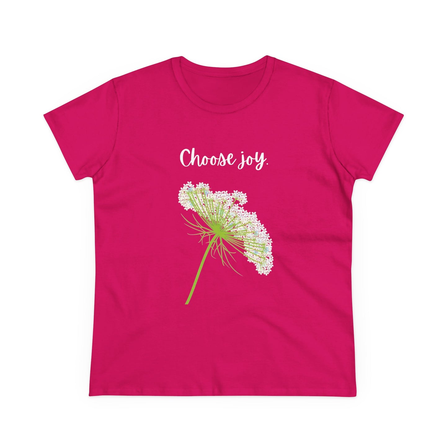 Choose Joy T Shirt Inspirational T Shirt Floral Queen Anne's Lace Positive Saying Tee Graphic Women's