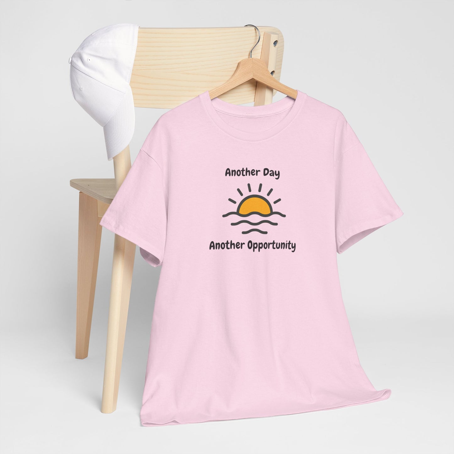Optimistic Unisex Heavy Cotton Tee - "Another Day, Another Opportunity", Inspirational Gift for Motivational Moments, Casual Wear, [...]