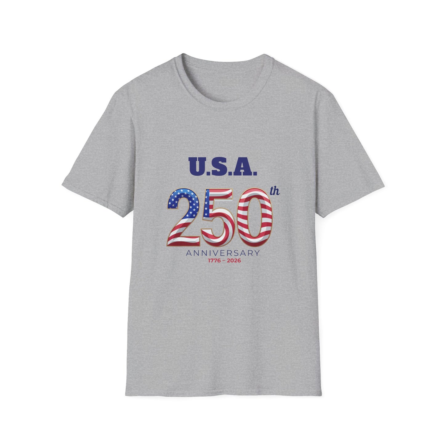 U.S.A. 250th Anniversary T-Shirt - Patriotic American Flag Design