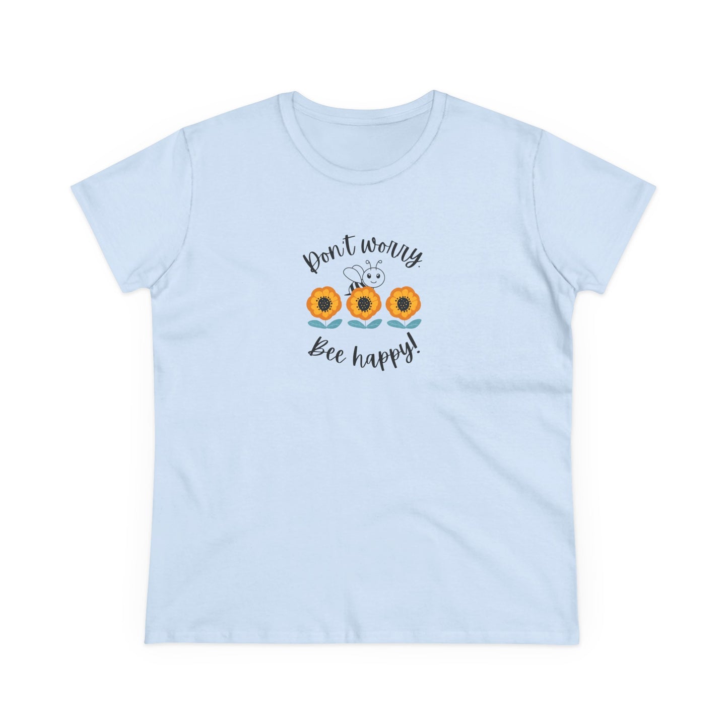 Bee T Shirt Women's Bee Tee Be Happy Don't Worry Inspirational T Shirt