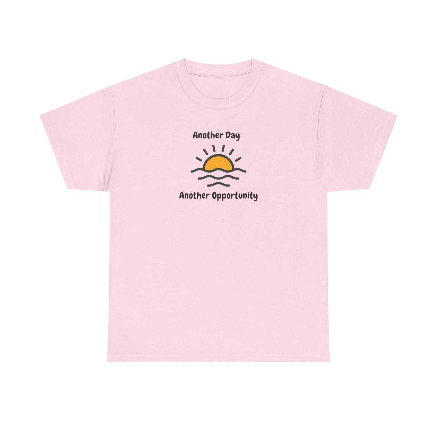 Optimistic Unisex Heavy Cotton Tee - "Another Day, Another Opportunity", Inspirational Gift for Motivational Moments, Casual Wear, [...]