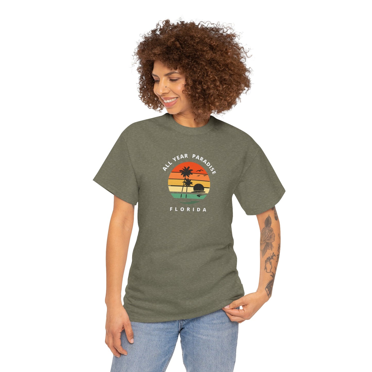 Vintage Sunset Graphic Tee, Casual T-Shirt, Summer Vibes Shirt, Beachwear, Gift for Him/Her, Cozy Everyday Wear