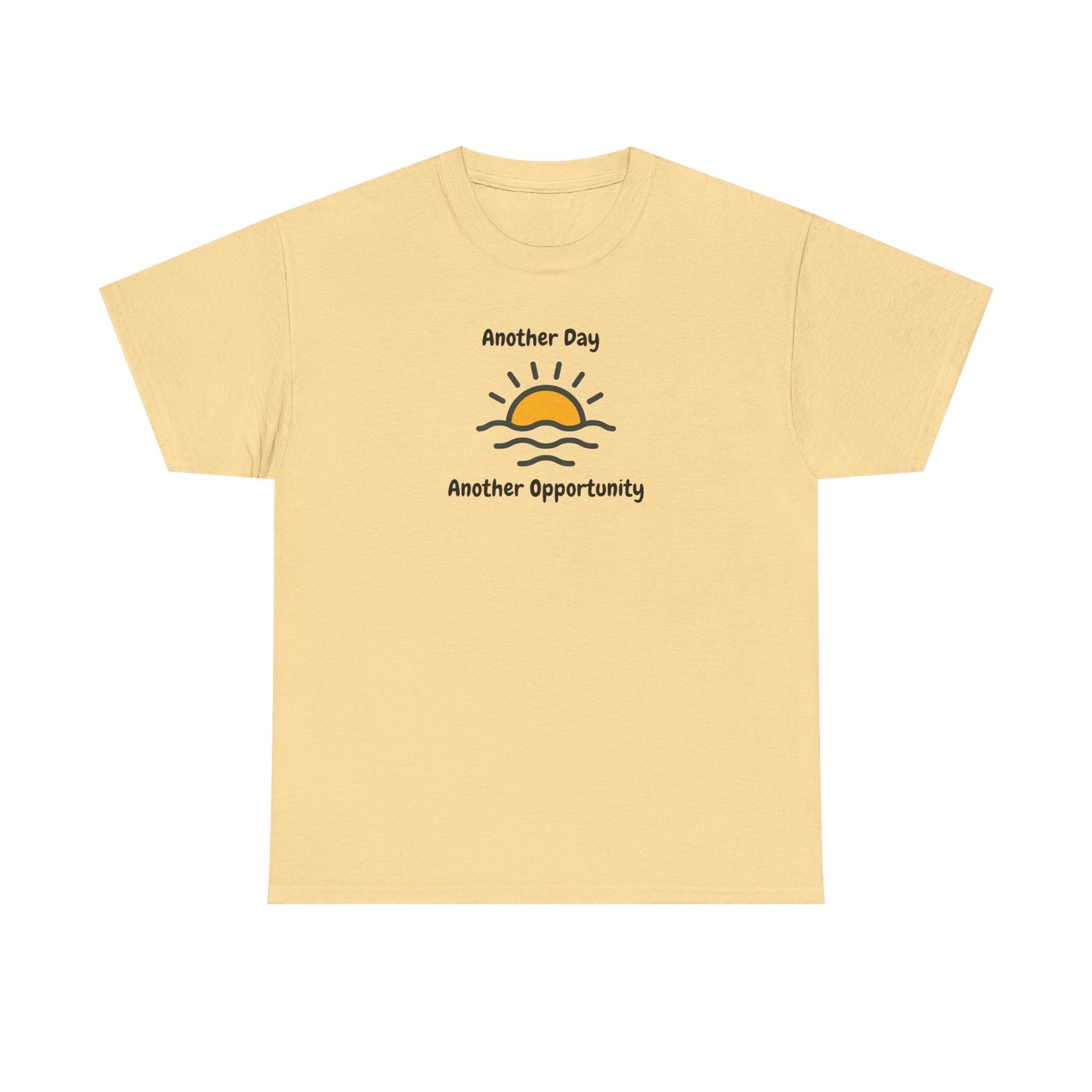 Optimistic Unisex Heavy Cotton Tee - "Another Day, Another Opportunity", Inspirational Gift for Motivational Moments, Casual Wear, [...]