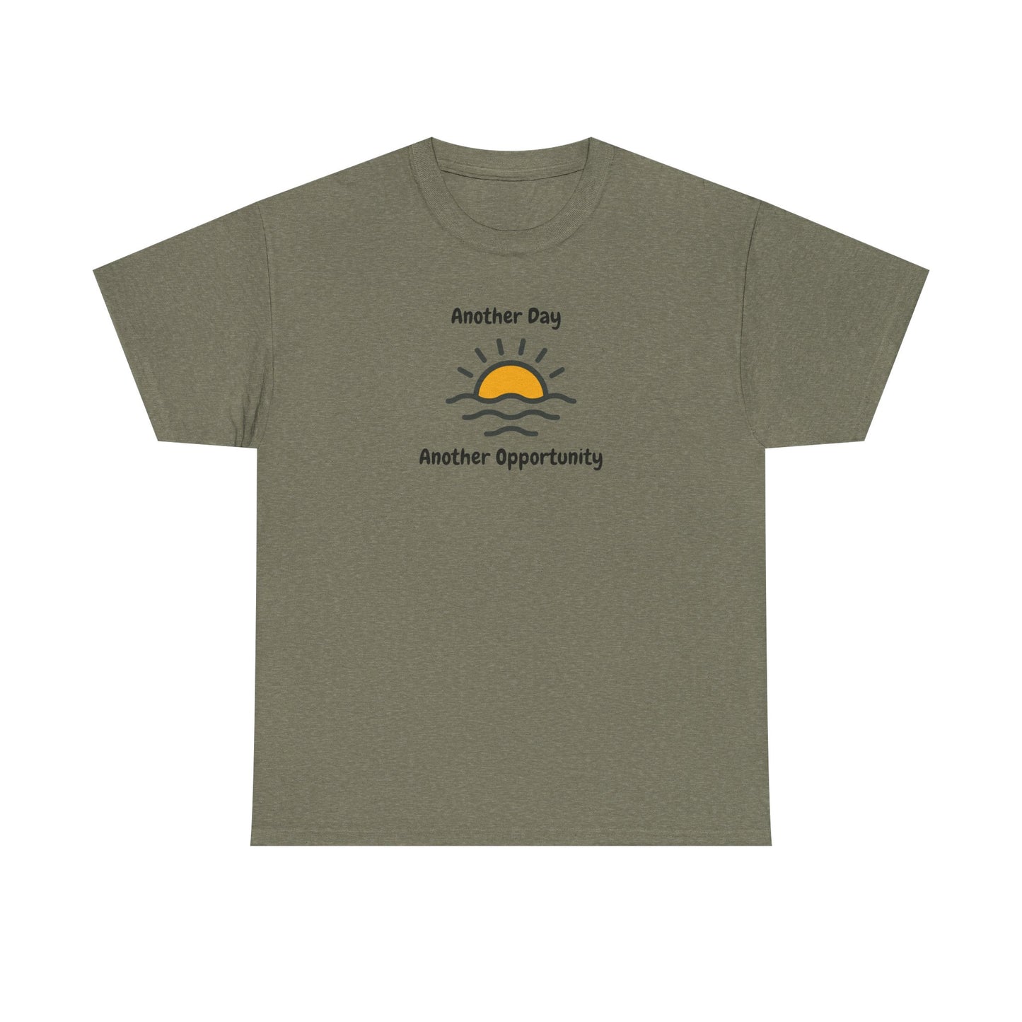 Optimistic Unisex Heavy Cotton Tee - "Another Day, Another Opportunity", Inspirational Gift for Motivational Moments, Casual Wear, [...]