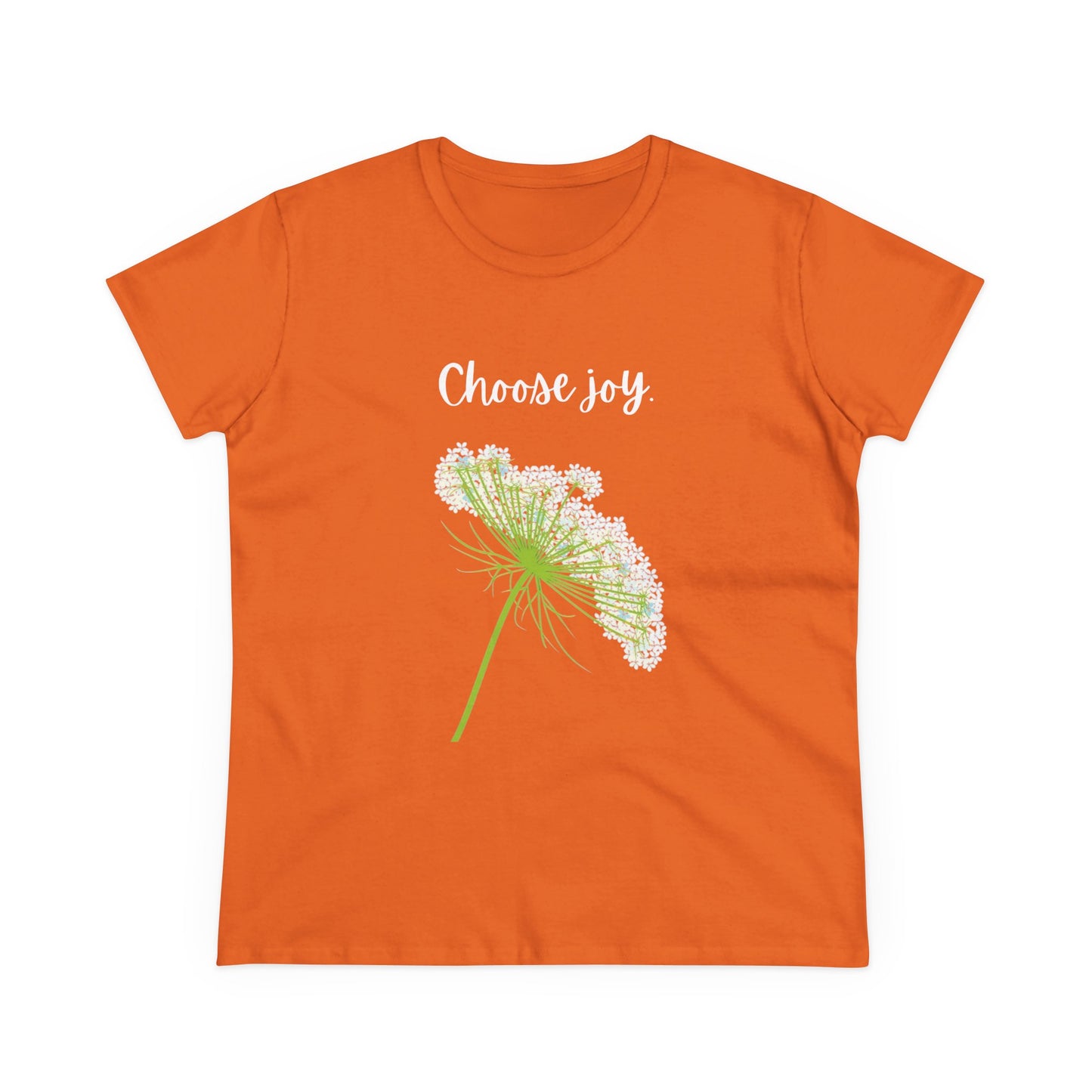 Choose Joy T Shirt Inspirational T Shirt Floral Queen Anne's Lace Positive Saying Tee Graphic Women's