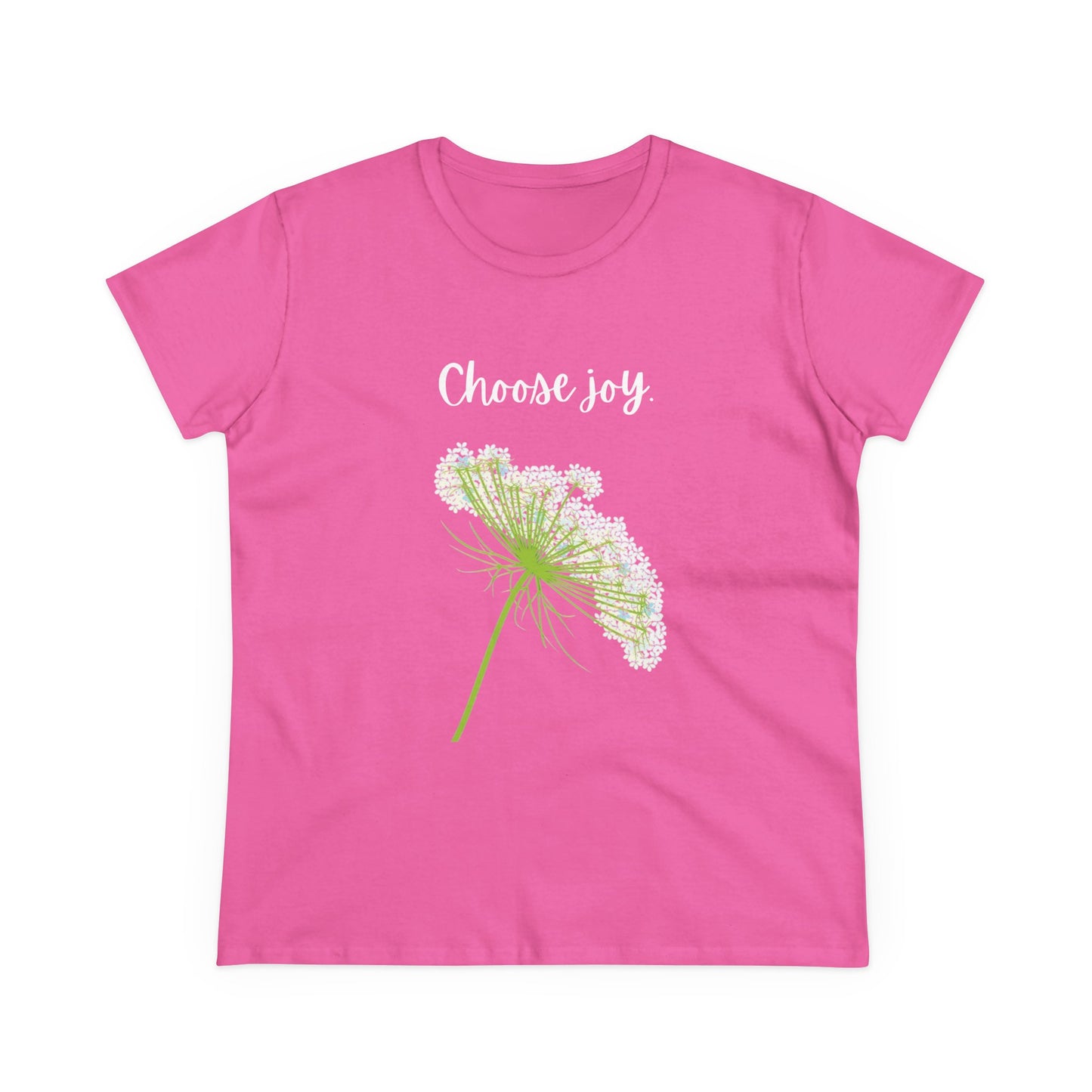 Choose Joy T Shirt Inspirational T Shirt Floral Queen Anne's Lace Positive Saying Tee Graphic Women's