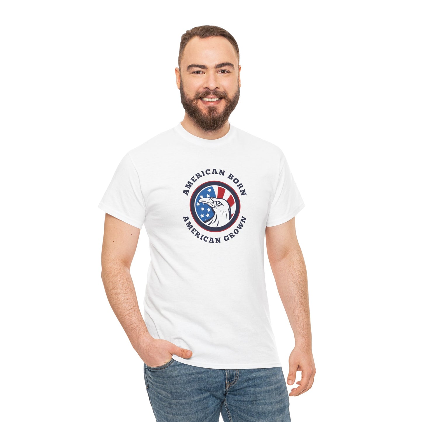 American Born Unisex Heavy Cotton Tee | Patriotic T-Shirt | Gift for Veterans | 4th of July Shirt | Casual Style Tee | Red, White, [...]