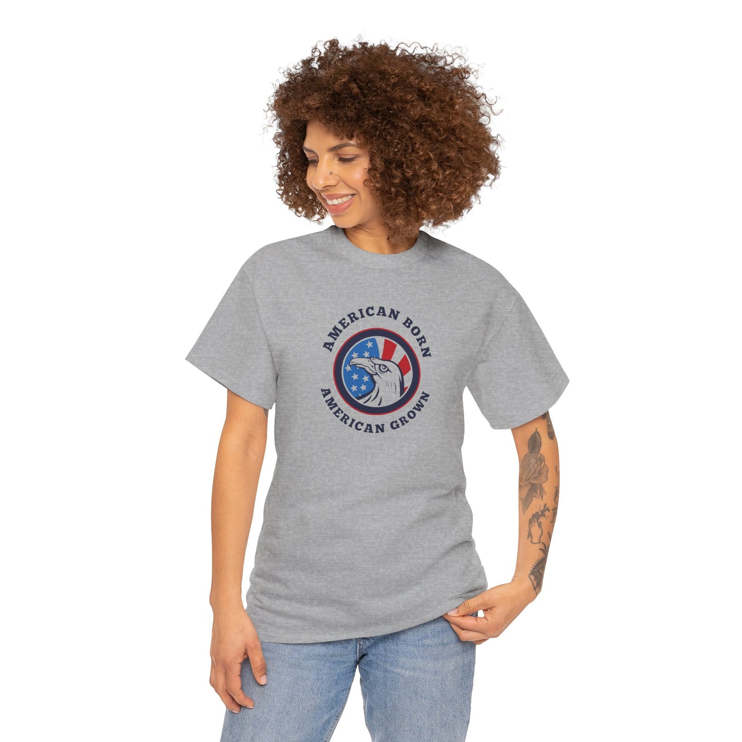 American Born Unisex Heavy Cotton Tee | Patriotic T-Shirt | Gift for Veterans | 4th of July Shirt | Casual Style Tee | Red, White, [...]
