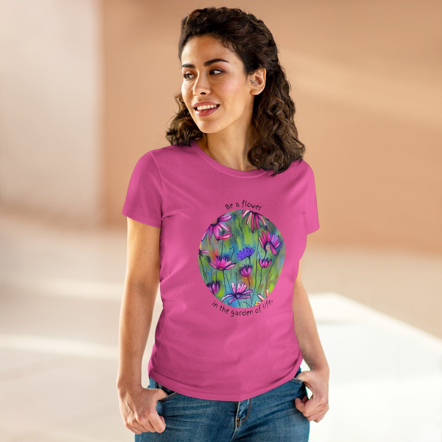 Flower Tee Women's Floral T Shirt Positive Graphic T-Shirt