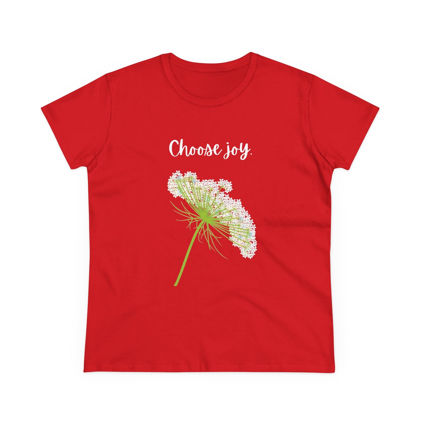 Choose Joy T Shirt Inspirational T Shirt Floral Queen Anne's Lace Positive Saying Tee Graphic Women's
