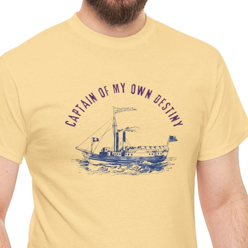 Captain of My Own Destiny Tee, Unisex Heavy Cotton T-Shirt, Nautical Graphic Tee, Casual Summer Shirt, Birthday Gift, Sailing Lover Apparel