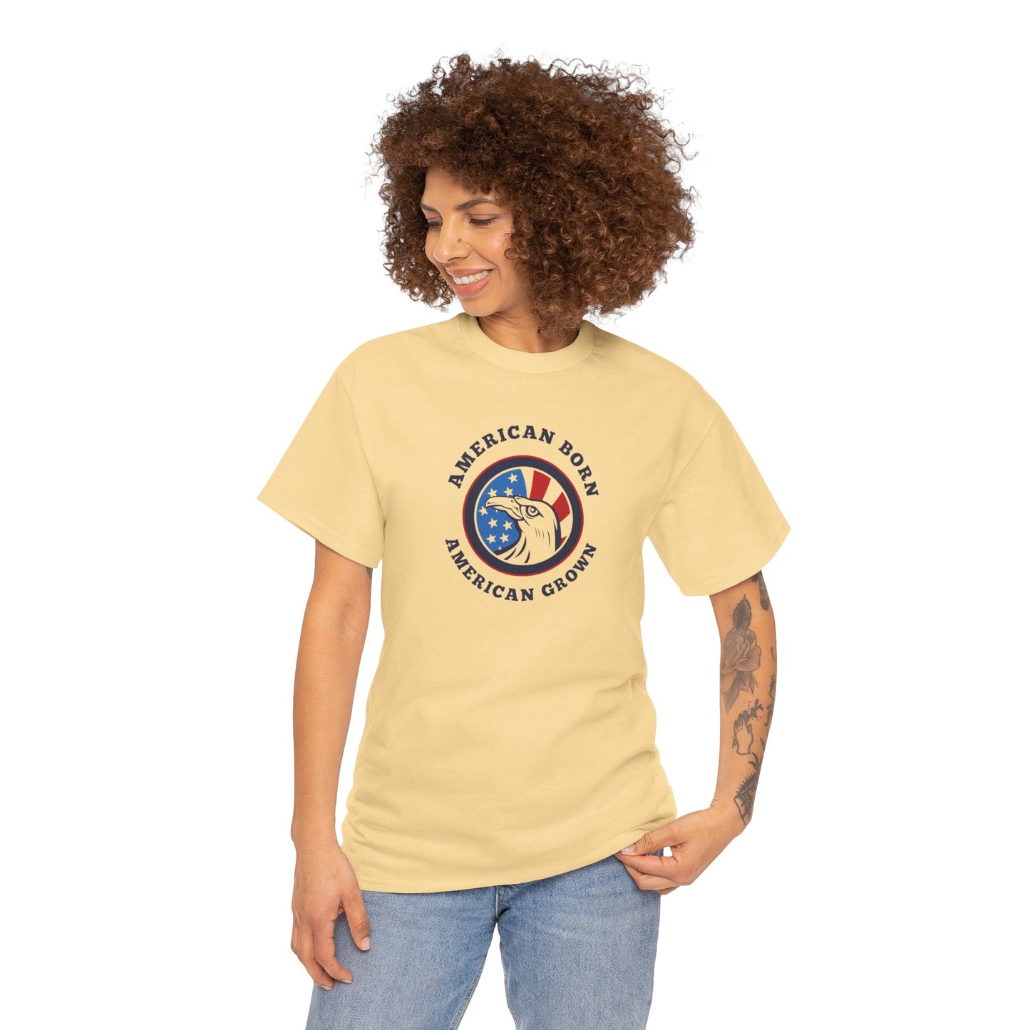 American Born Unisex Heavy Cotton Tee | Patriotic T-Shirt | Gift for Veterans | 4th of July Shirt | Casual Style Tee | Red, White, [...]