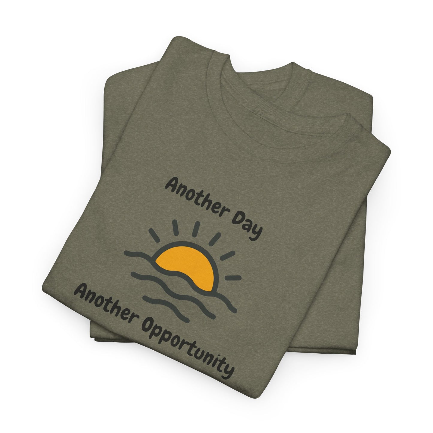 Optimistic Unisex Heavy Cotton Tee - "Another Day, Another Opportunity", Inspirational Gift for Motivational Moments, Casual Wear, [...]
