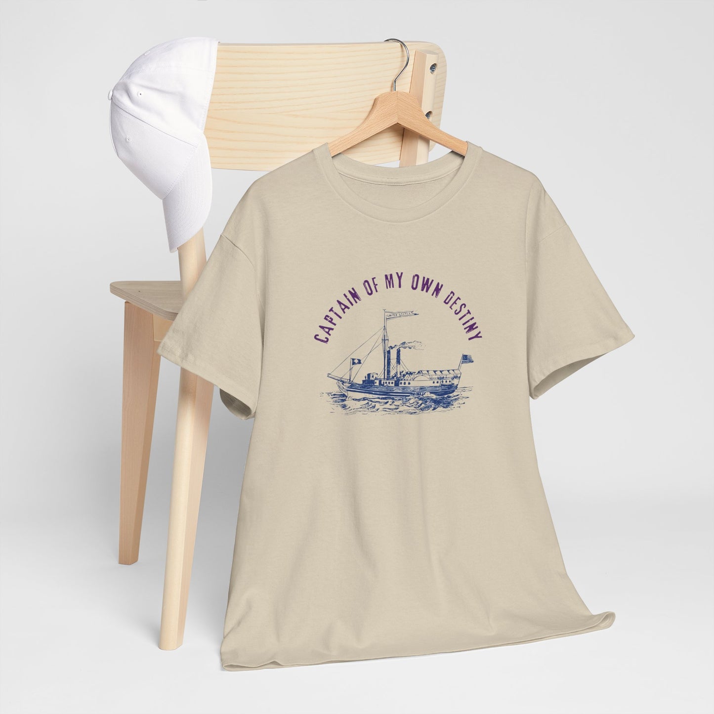 Captain of My Own Destiny Tee, Unisex Heavy Cotton T-Shirt, Nautical Graphic Tee, Casual Summer Shirt, Birthday Gift, Sailing Lover Apparel