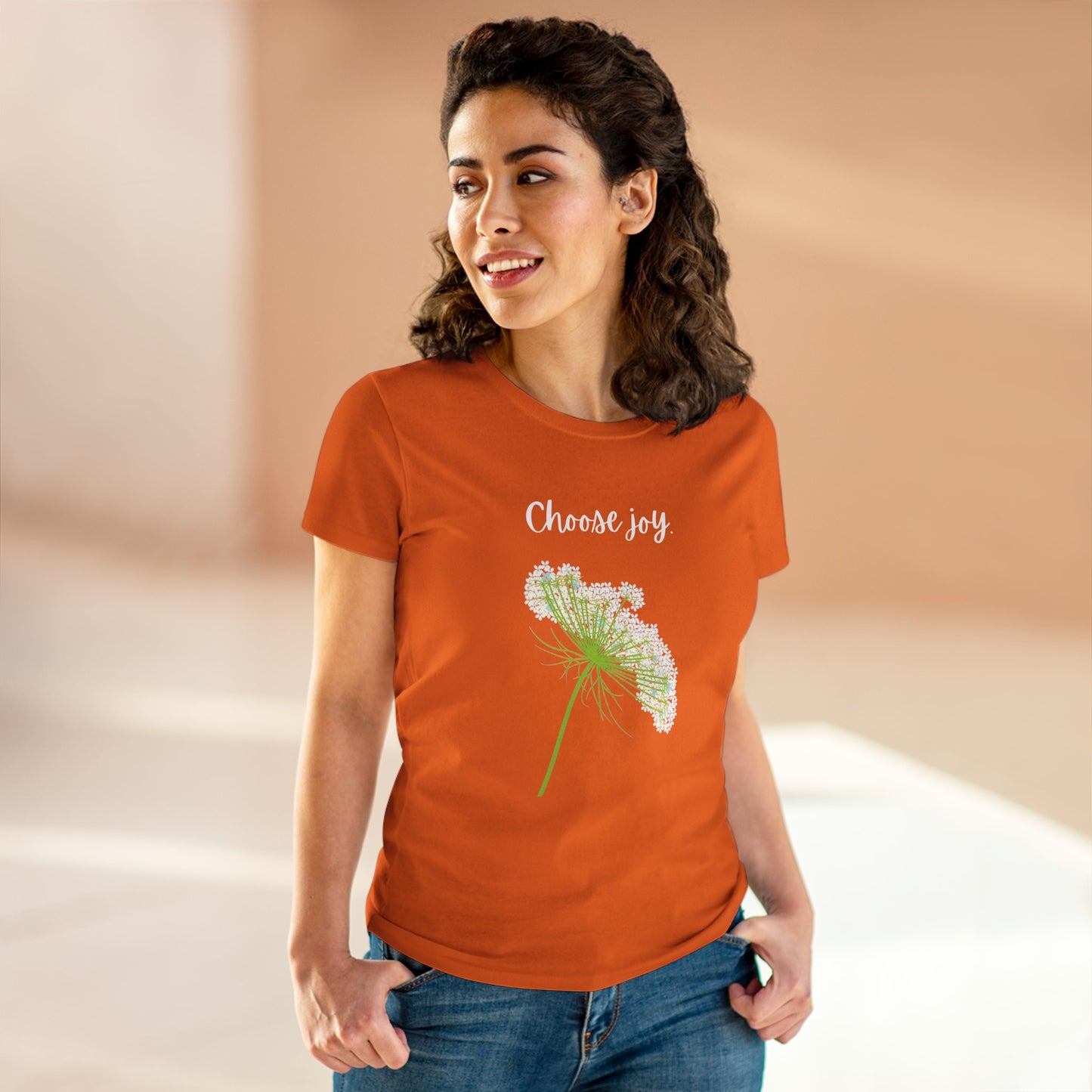 Choose Joy T Shirt Inspirational T Shirt Floral Queen Anne's Lace Positive Saying Tee Graphic Women's