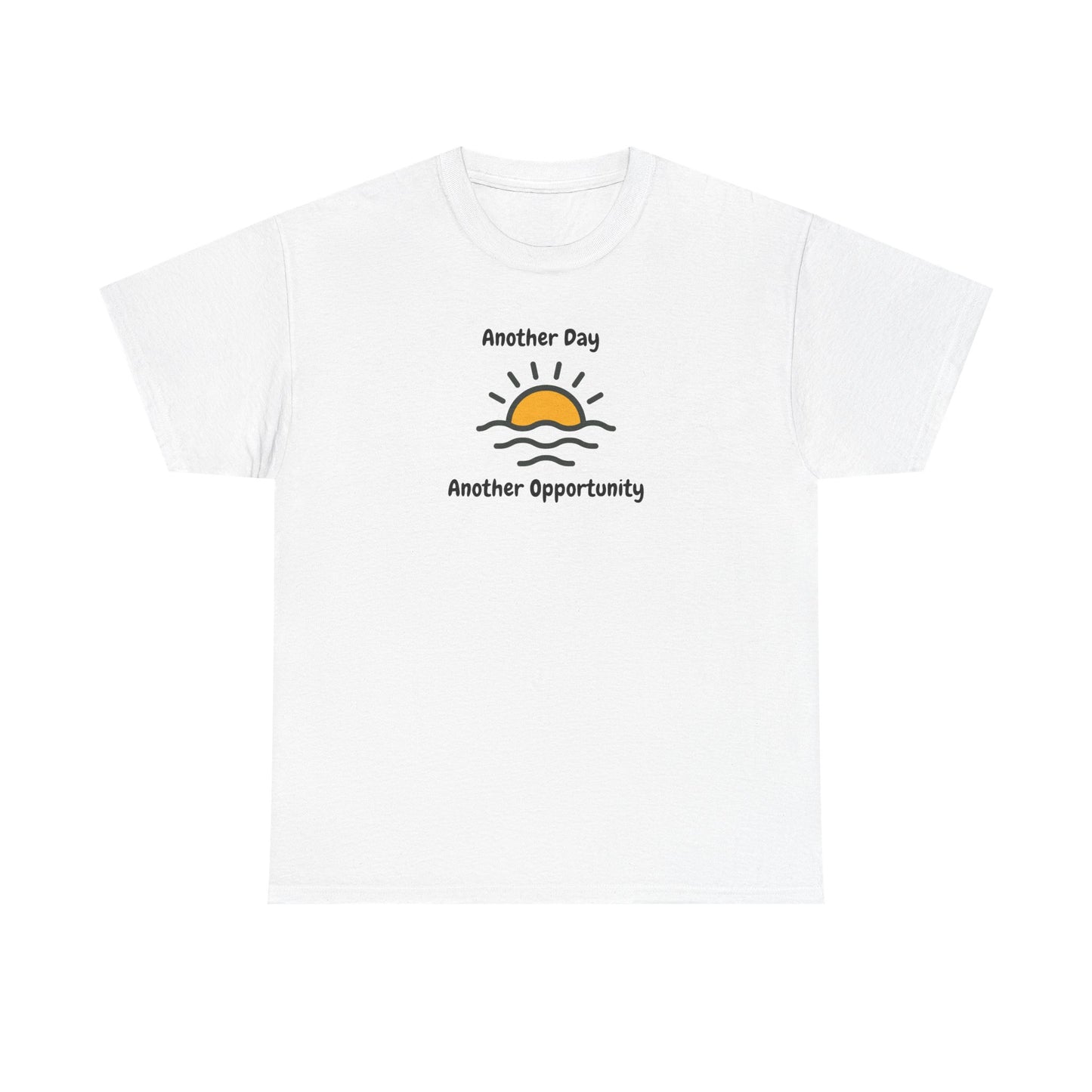 Optimistic Unisex Heavy Cotton Tee - "Another Day, Another Opportunity", Inspirational Gift for Motivational Moments, Casual Wear, [...]