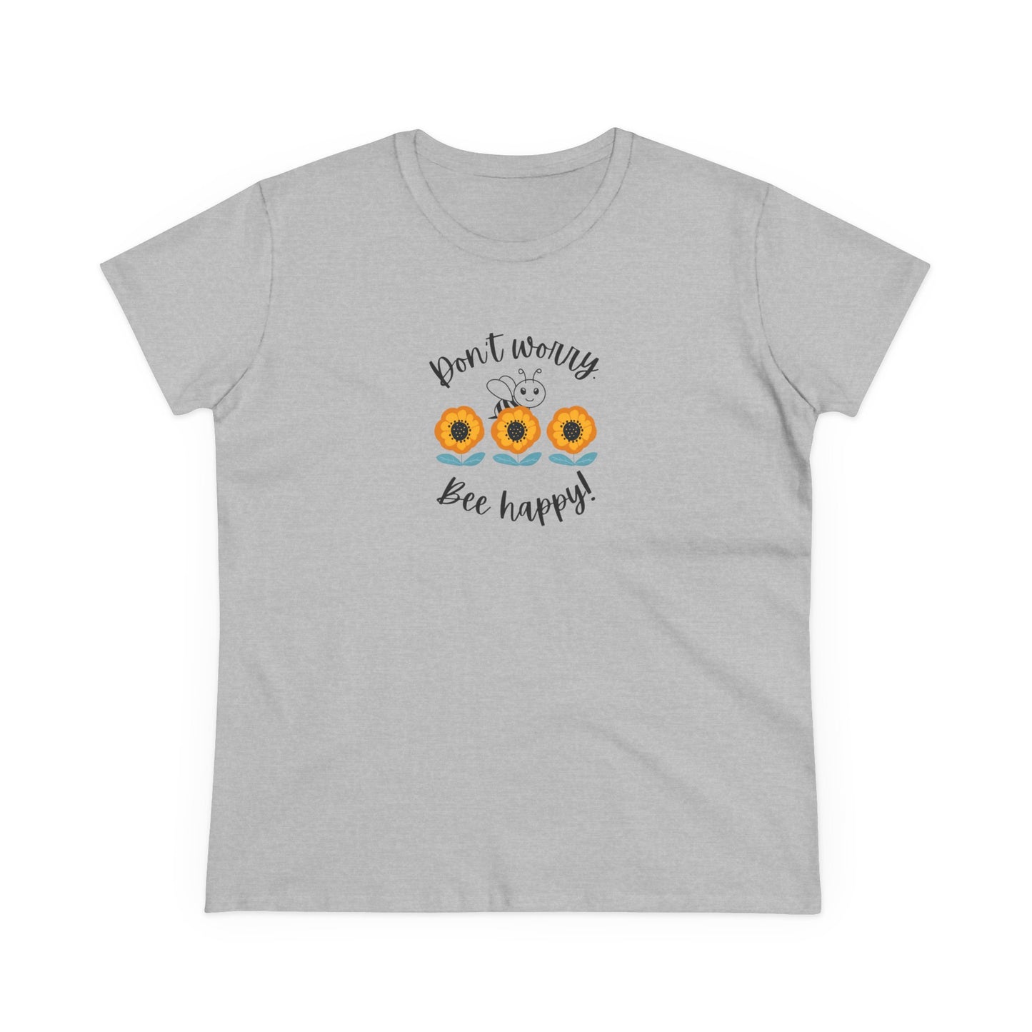 Bee T Shirt Women's Bee Tee Be Happy Don't Worry Inspirational T Shirt