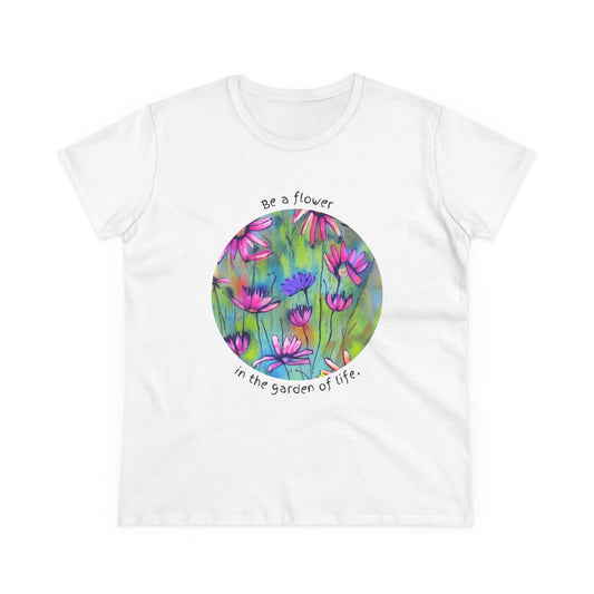 Flower Tee Women's Floral T Shirt Positive Graphic T-Shirt