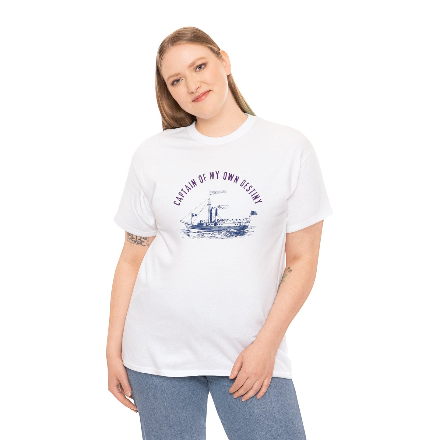 Captain of My Own Destiny Tee, Unisex Heavy Cotton T-Shirt, Nautical Graphic Tee, Casual Summer Shirt, Birthday Gift, Sailing Lover Apparel