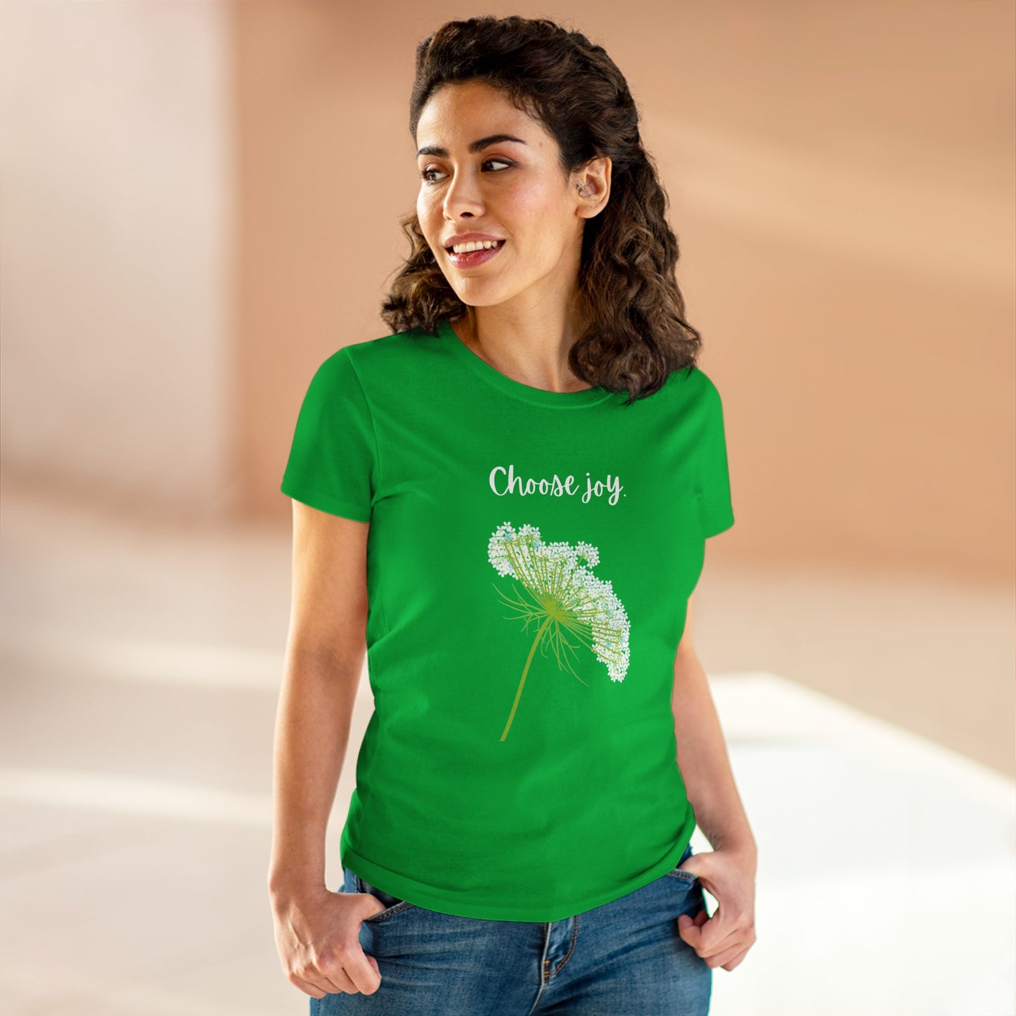 Choose Joy T Shirt Inspirational T Shirt Floral Queen Anne's Lace Positive Saying Tee Graphic Women's