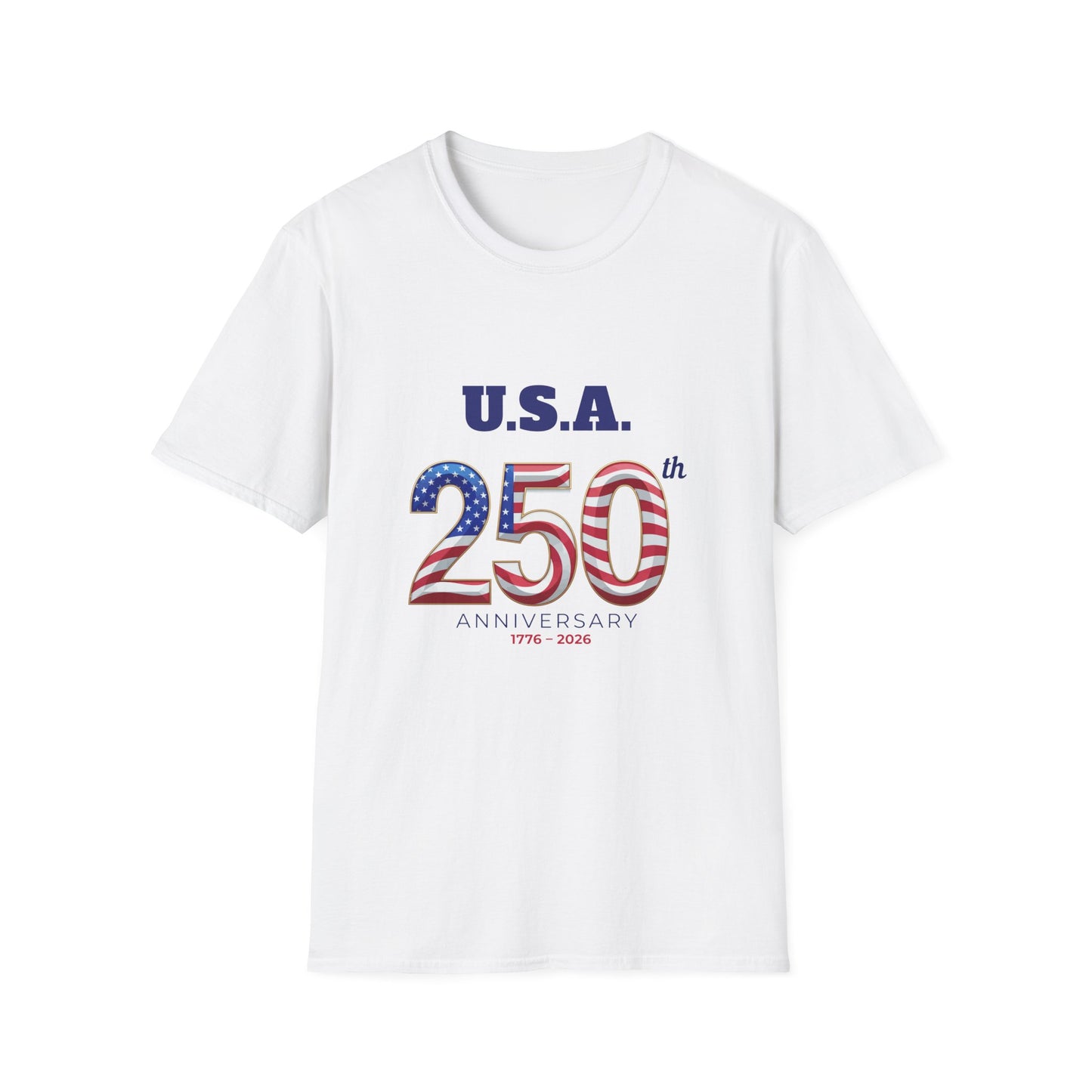 U.S.A. 250th Anniversary T-Shirt - Patriotic American Flag Design