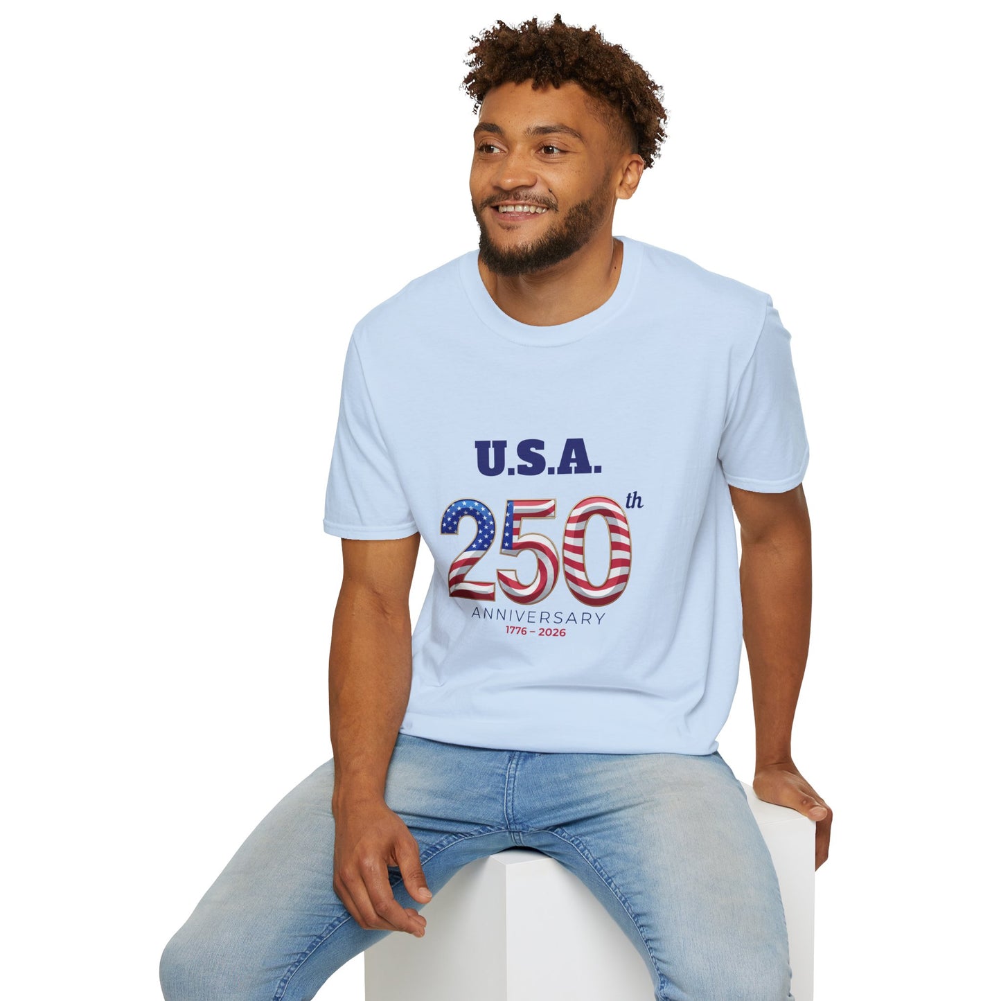 U.S.A. 250th Anniversary T-Shirt - Patriotic American Flag Design