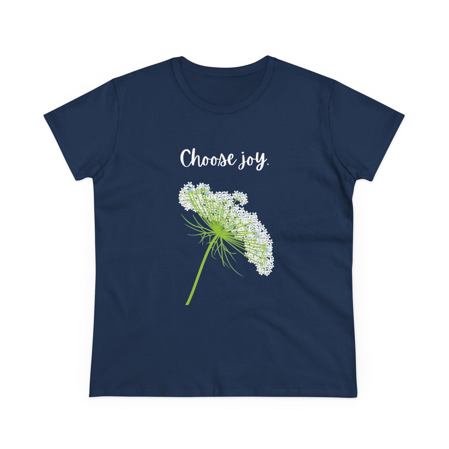Choose Joy T Shirt Inspirational T Shirt Floral Queen Anne's Lace Positive Saying Tee Graphic Women's