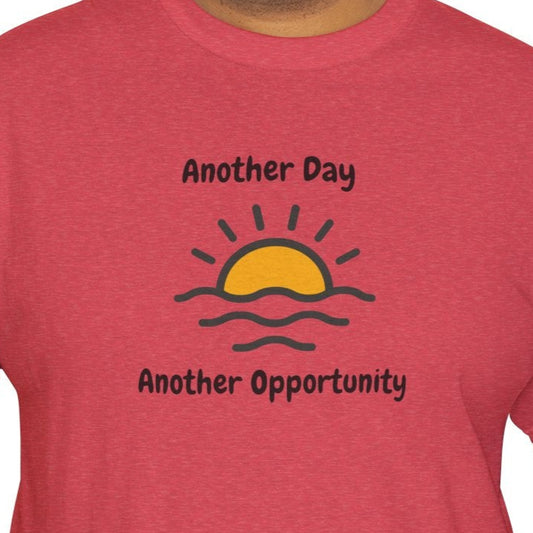 Optimistic Unisex Heavy Cotton Tee - "Another Day, Another Opportunity", Inspirational Gift for Motivational Moments, Casual Wear, [...]