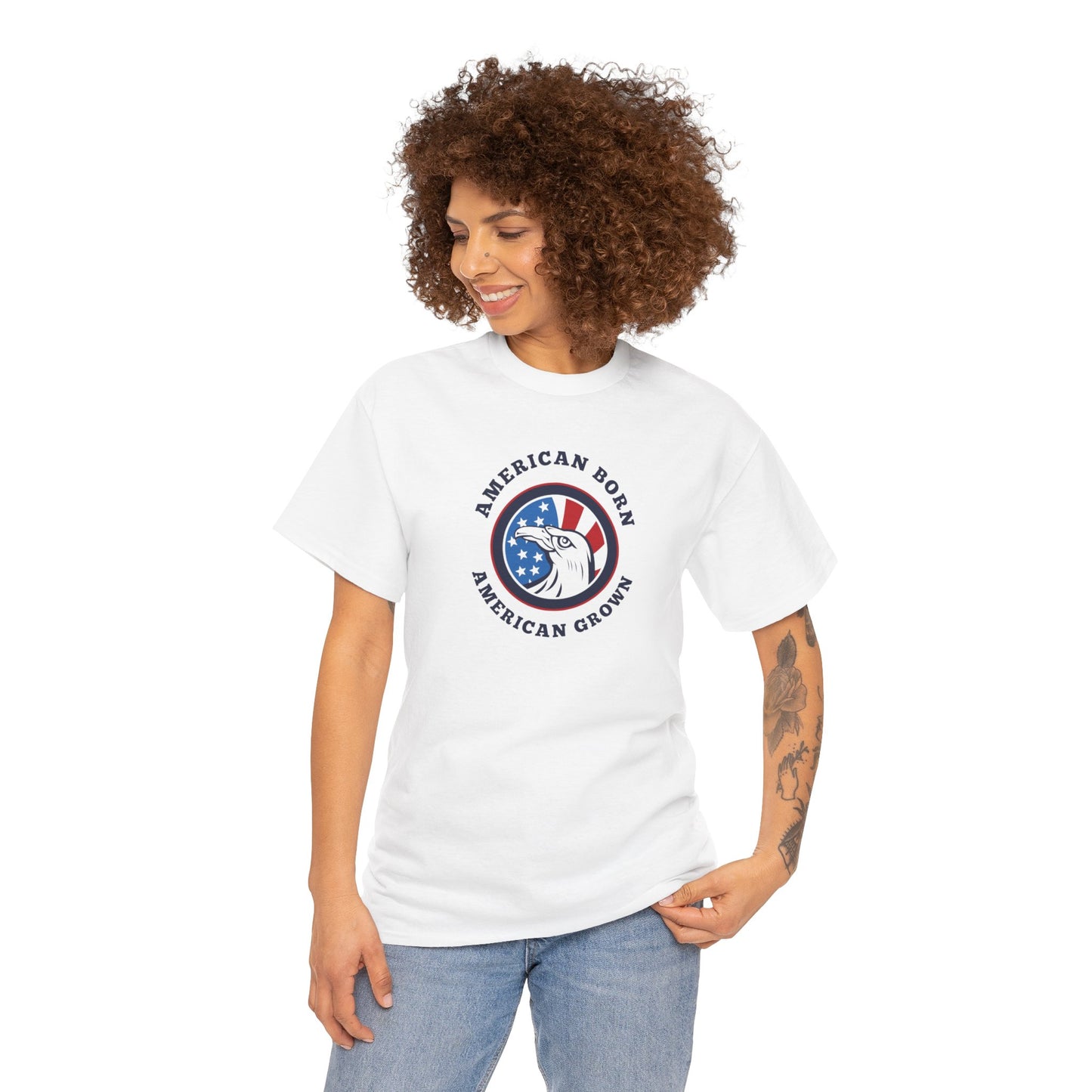 American Born Unisex Heavy Cotton Tee | Patriotic T-Shirt | Gift for Veterans | 4th of July Shirt | Casual Style Tee | Red, White, [...]