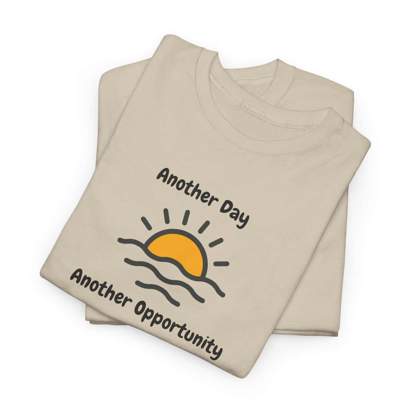 Optimistic Unisex Heavy Cotton Tee - "Another Day, Another Opportunity", Inspirational Gift for Motivational Moments, Casual Wear, [...]