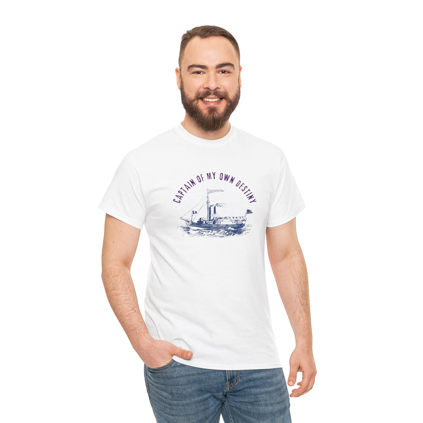 Captain of My Own Destiny Tee, Unisex Heavy Cotton T-Shirt, Nautical Graphic Tee, Casual Summer Shirt, Birthday Gift, Sailing Lover Apparel