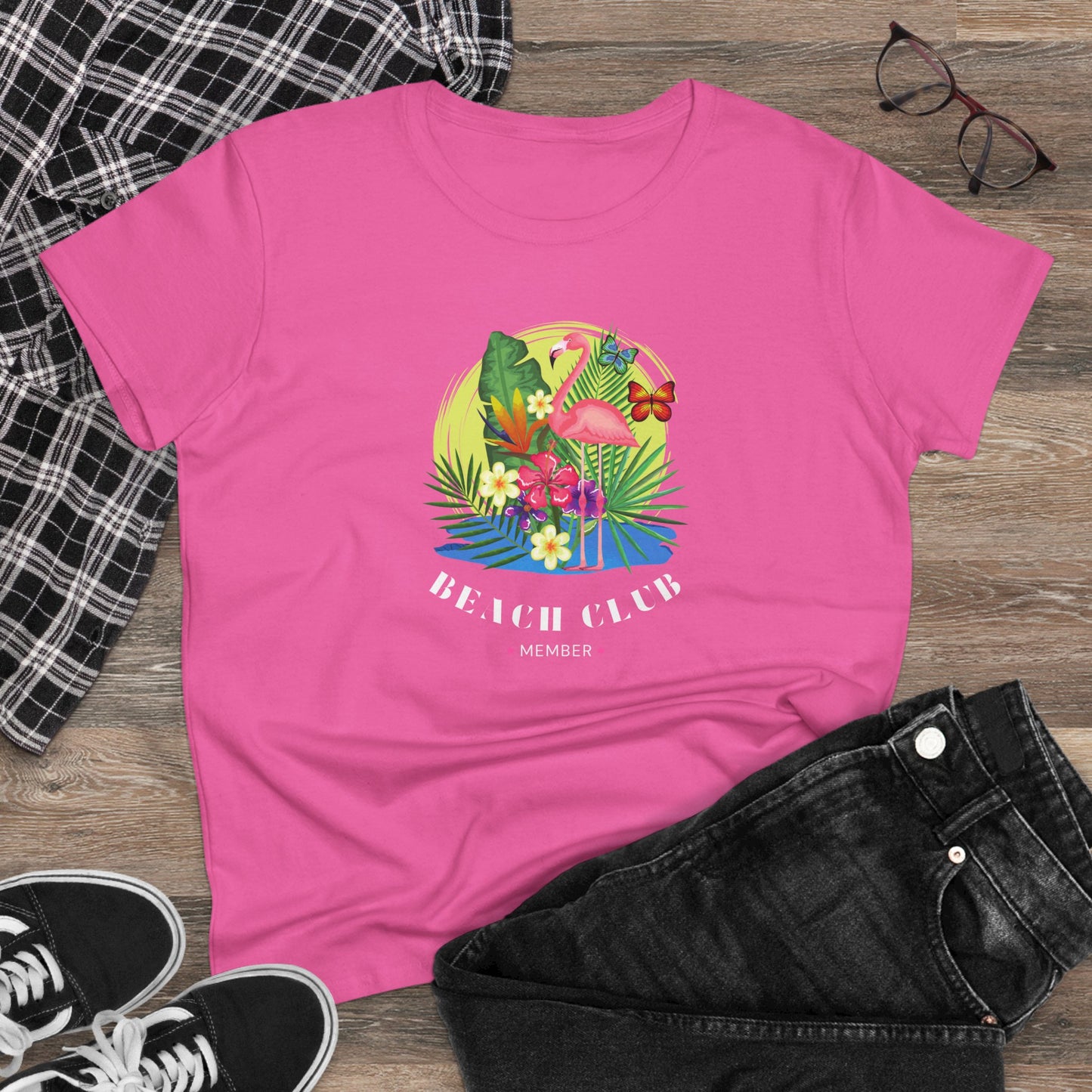 T-Shirt Tropical Beach Club Women's Graphic Flamingo Tee