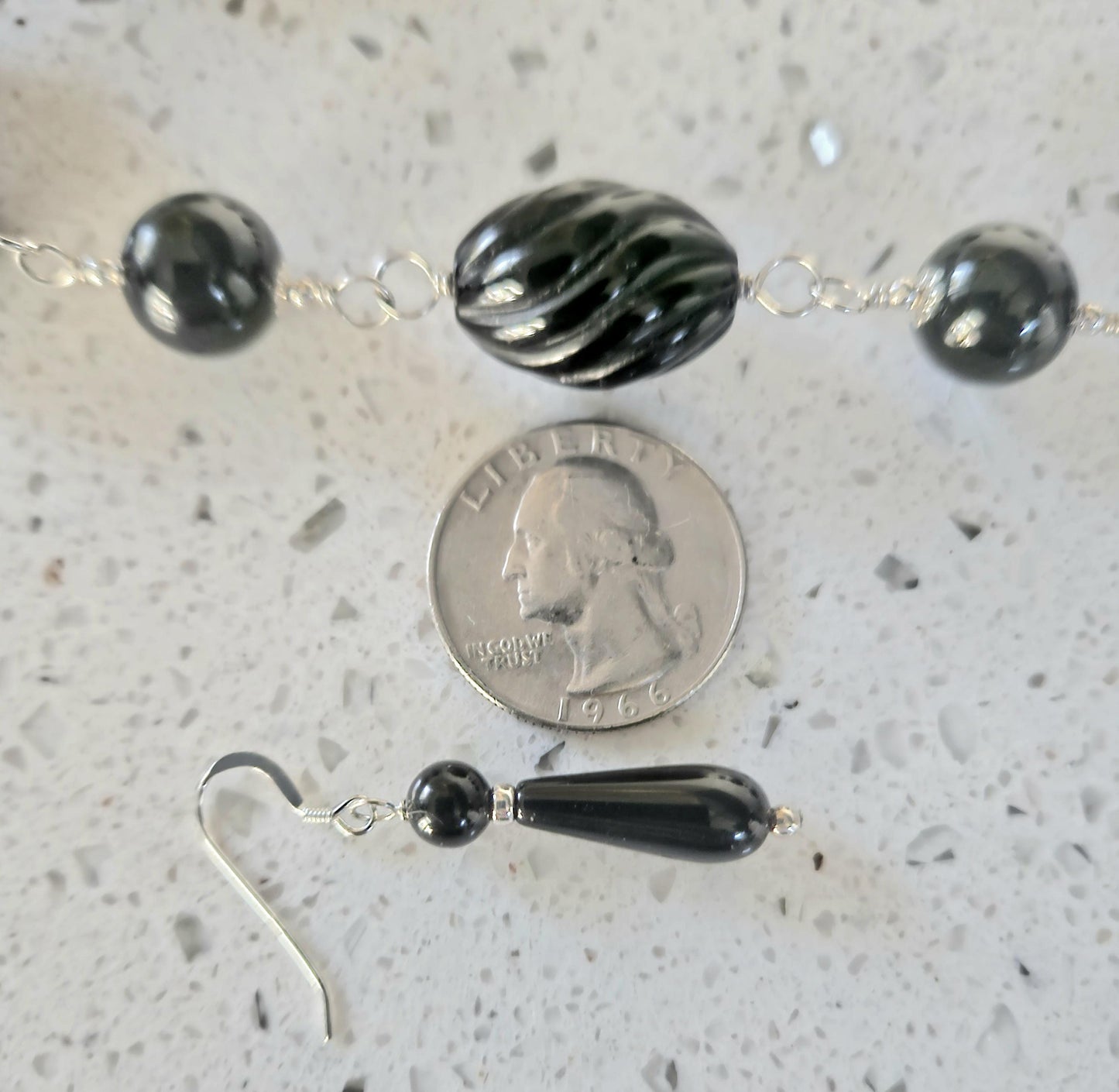 Handmade Black Onyx and Sterling Silver Jewelry Set