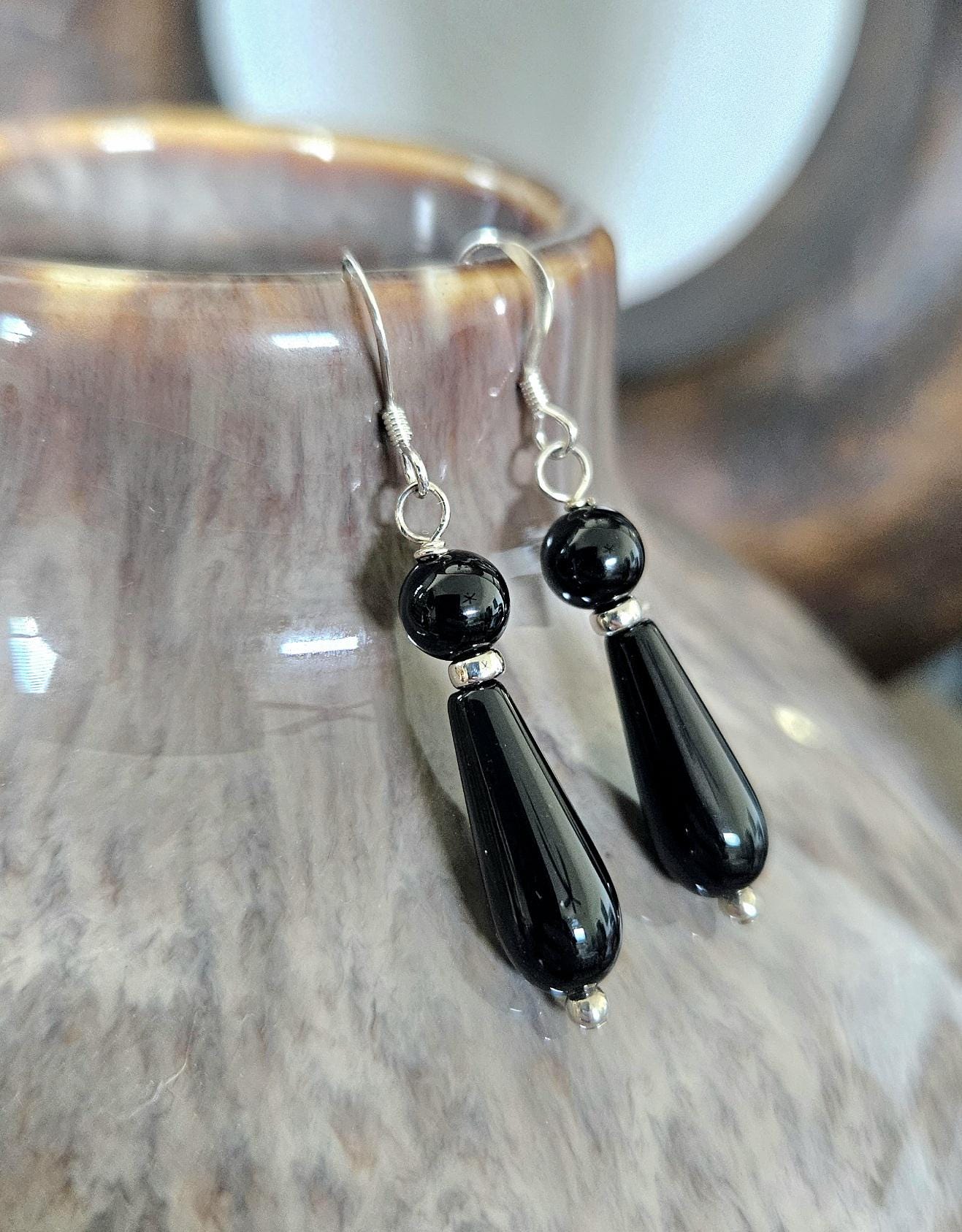Handmade Black Onyx and Sterling Silver Jewelry Set