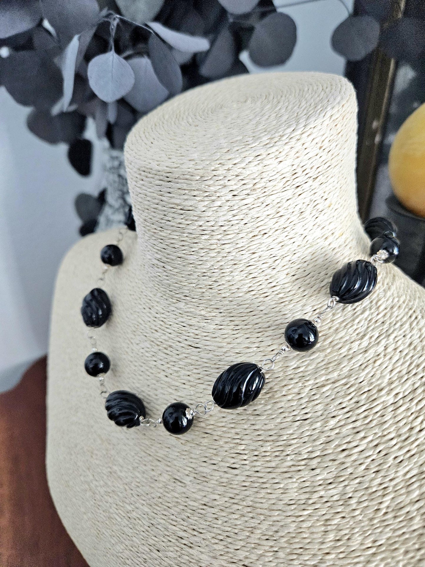 Handmade Black Onyx and Sterling Silver Jewelry Set