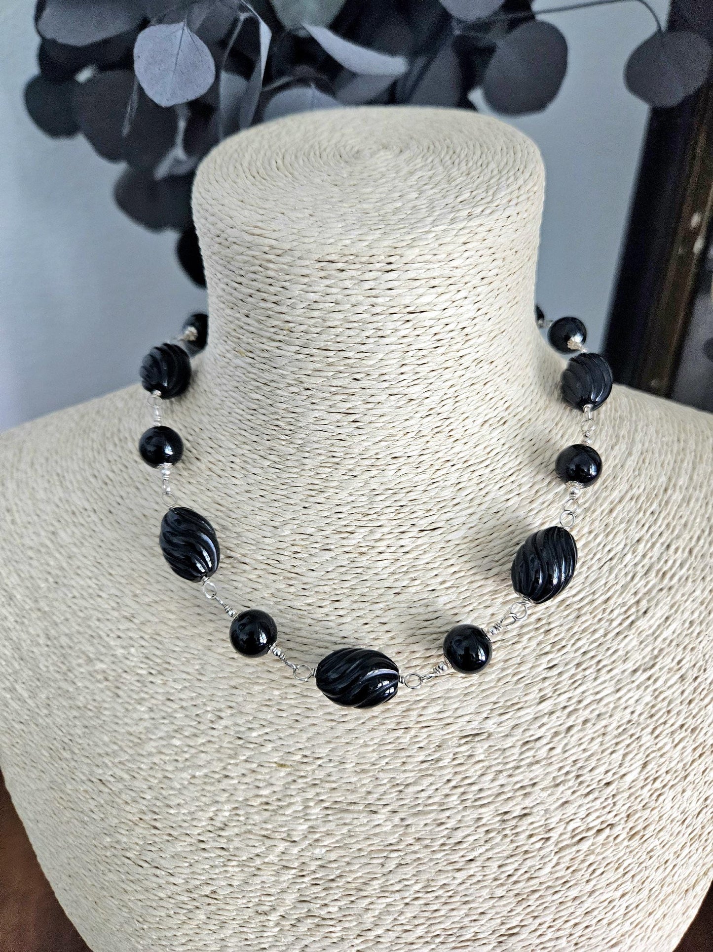 Handmade Black Onyx and Sterling Silver Jewelry Set
