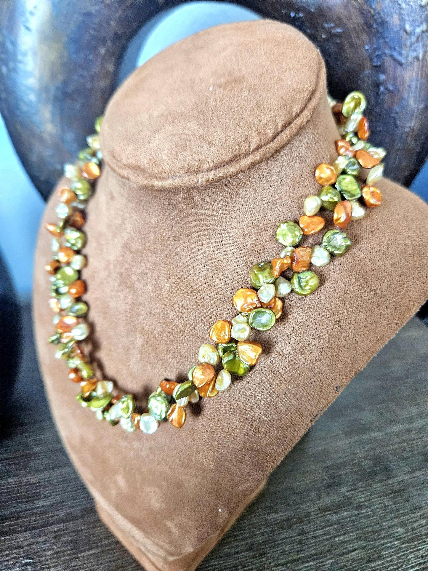 Handmade Multi-Color Keishi Pearl Necklace: Sterling Silver Clasp