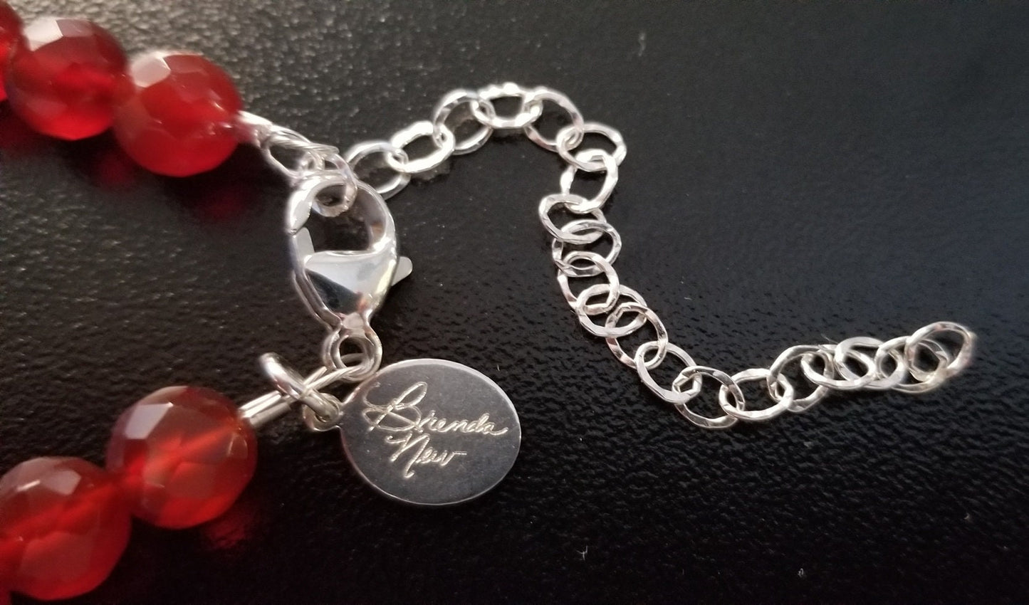 Carnelian Gemstone Statement Beaded Pendant Necklace: Handmade Gemstone Jewelry