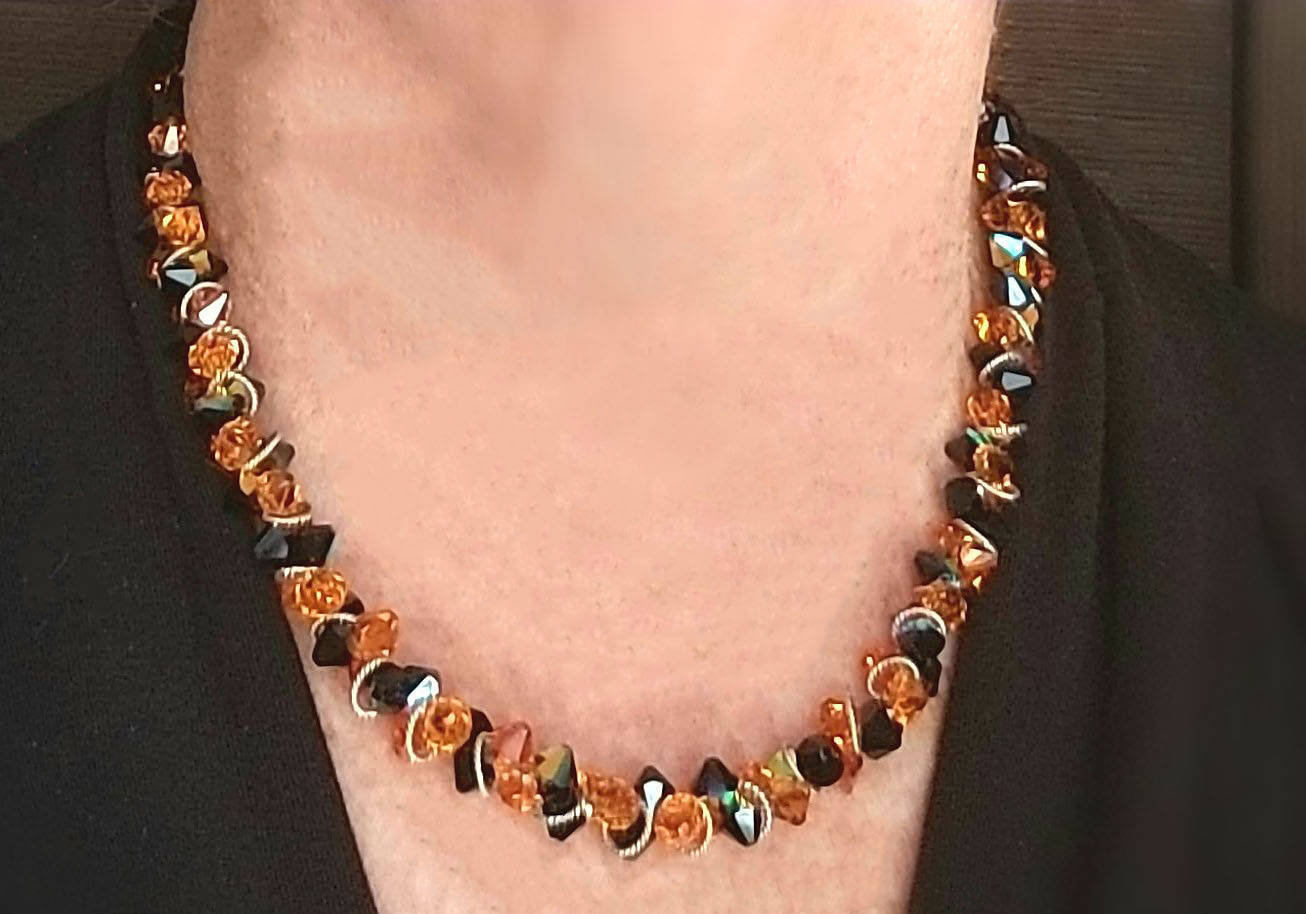 Topaz Statement Necklace Earrings Jewelry Set Matching Birthstone Swarovski Crystal Sterling Silver
