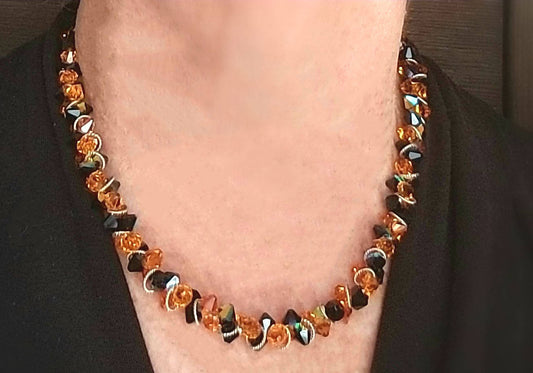 Topaz Statement Necklace Earrings Jewelry Set Matching Birthstone Swarovski Crystal Sterling Silver