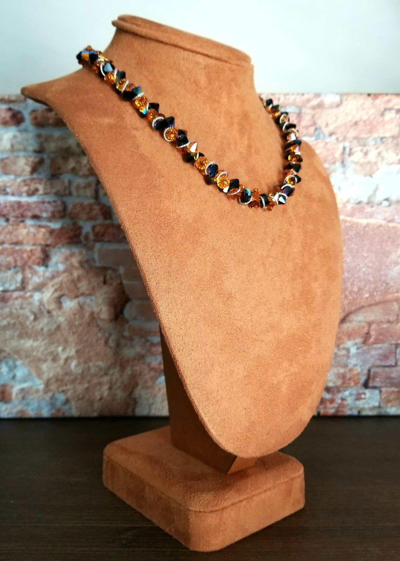 Topaz Statement Necklace Earrings Jewelry Set Matching Birthstone Swarovski Crystal Sterling Silver