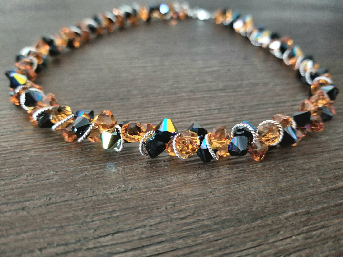 Topaz Statement Necklace Earrings Jewelry Set Matching Birthstone Swarovski Crystal Sterling Silver